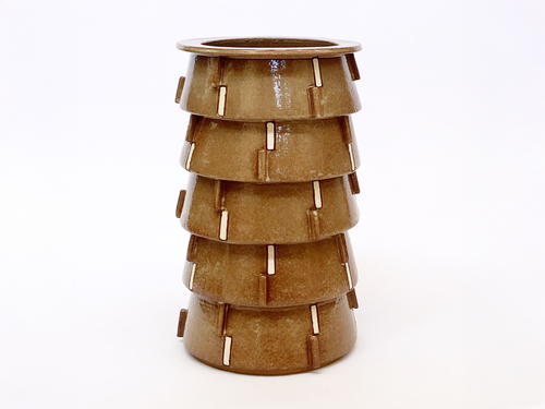 MATTHEW WARD STACKED PINE VASE