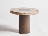Load image into Gallery viewer, HAGIT PINCOVICI SIDE TABLE / TRAVERTINE L19&quot; x W16&quot; x H14.75&quot;
