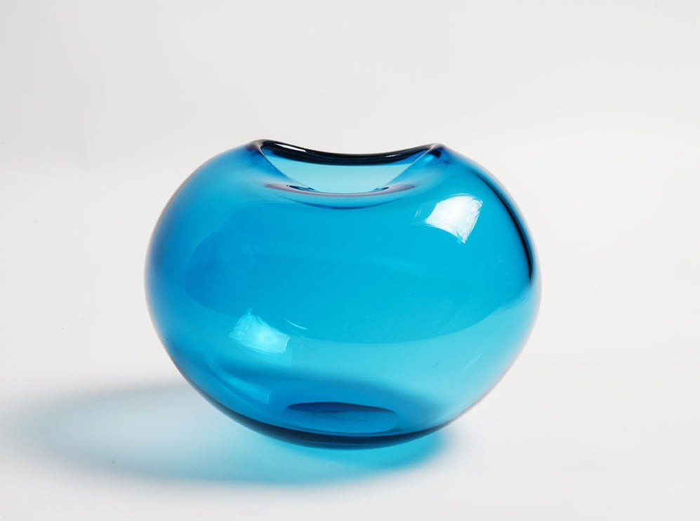 WHEN OBJECTS WORK KATE HUME PEBBLE VASE / TURQUOISE  10.5