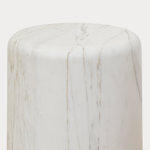 MICHAËL VERHEYDEN TABOU STOOL/  CALACATTA Ø12.25” x H18"