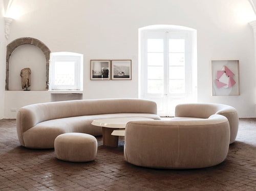 PIERRE AUGUSTIN ROSE CURVED SOFAS