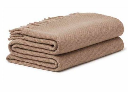 ALONPI CASHMERE LUCCA THROW / BROWN W57” x L75"