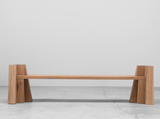 Load image into Gallery viewer, ARNO DECLERCQ AD BANK BENCH / AFRICAN WALNUT L93” x D23.5” x H24.8
