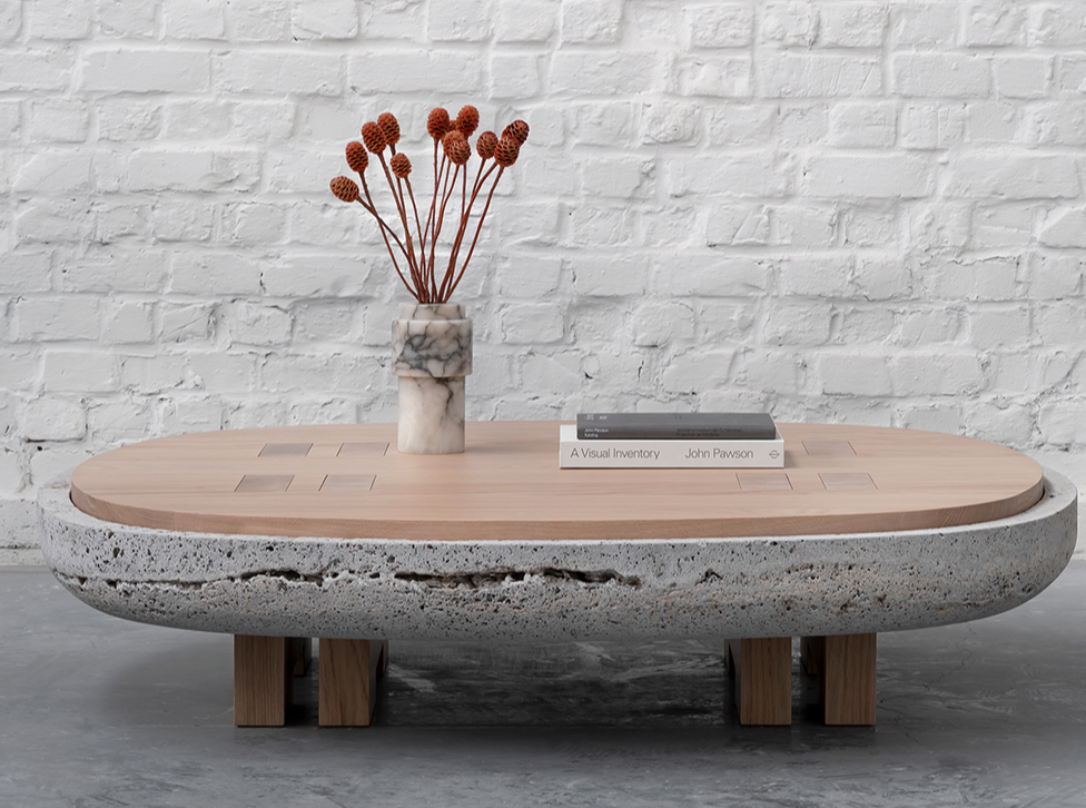 KERSTENS RIFT COFFEE TABLE / STONE + WOOD